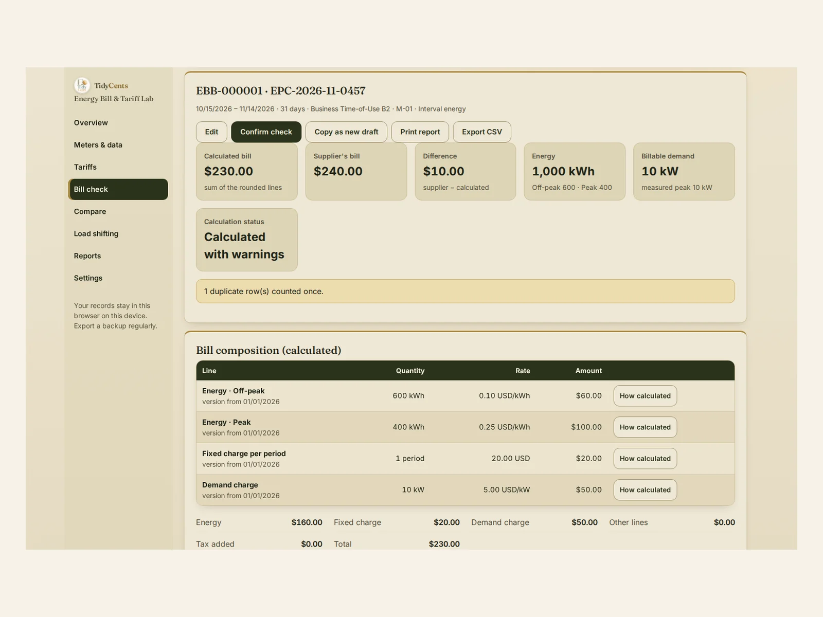 Energy Bill & Tariff Lab preview