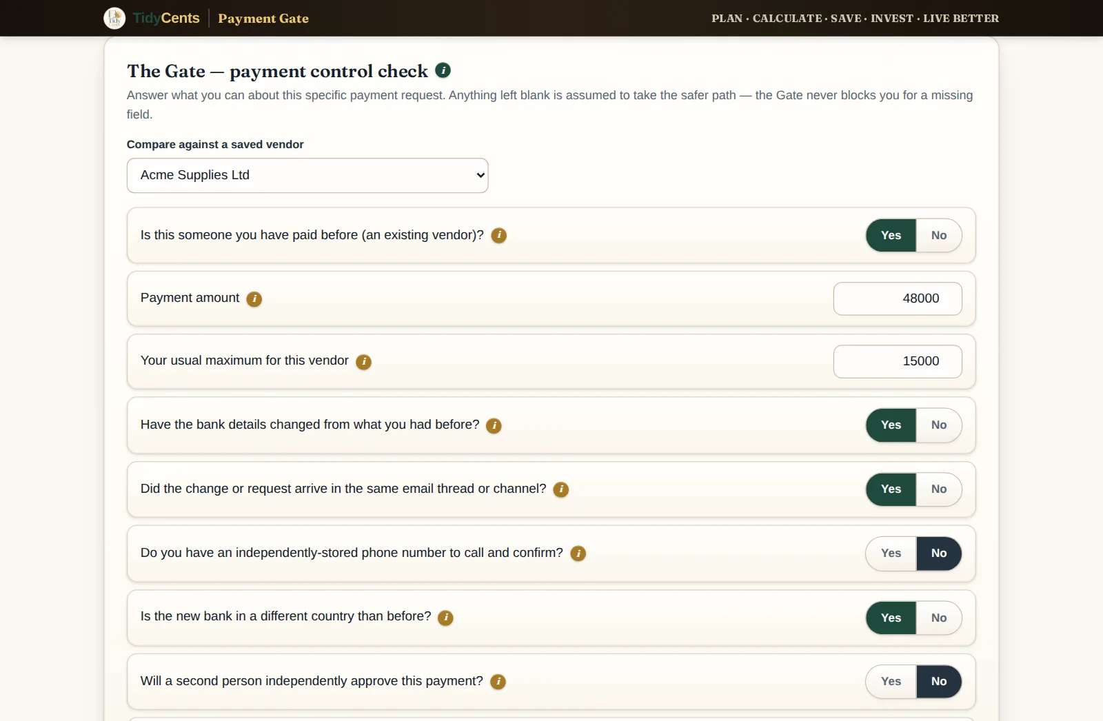 Payment Gate — Page 1