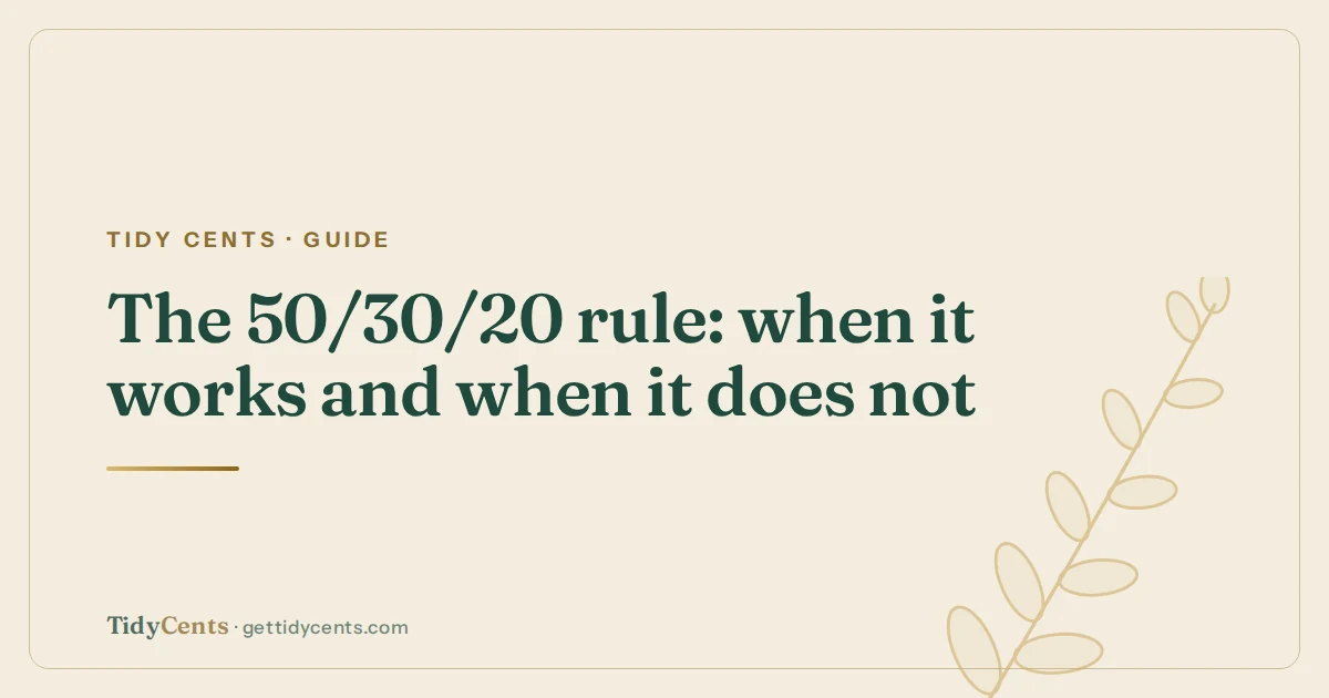 Tidy Cents · Guide — The 50/30/20 rule: when it works and when it does not