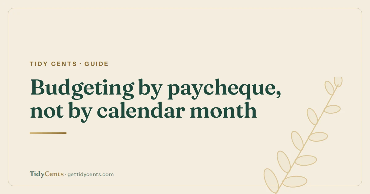 Tidy Cents · Guide — Budgeting by paycheque, not by calendar month