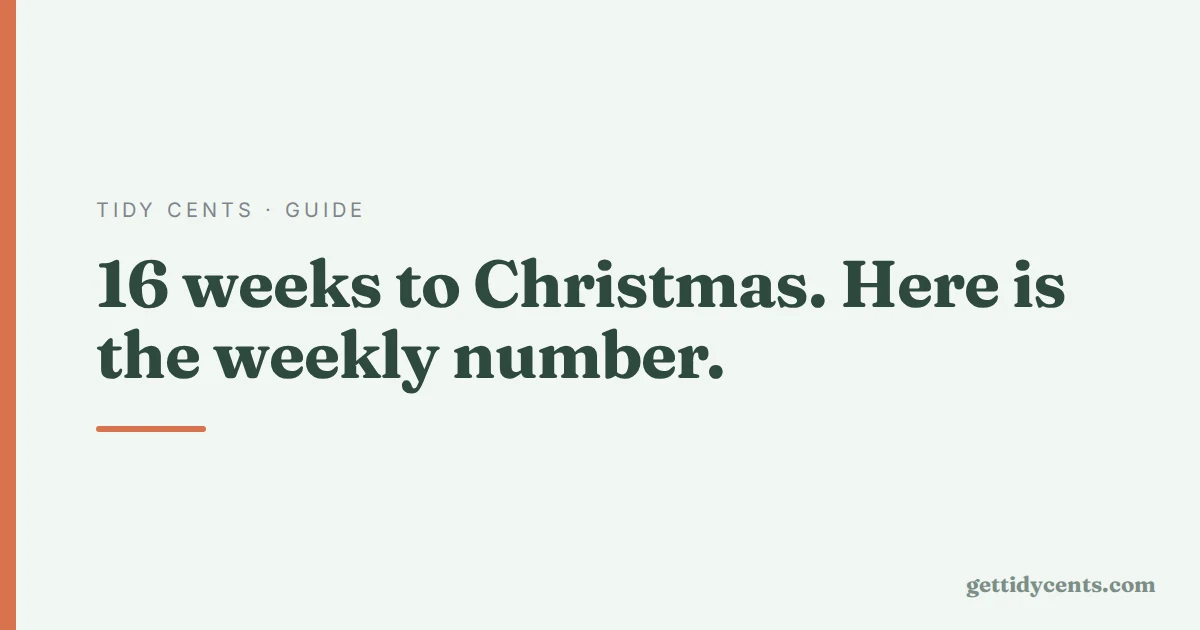 How much to save each week for Christmas, starting today