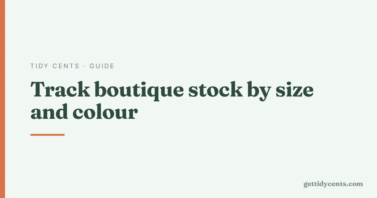 Tidy Cents · Guide — Tracking boutique inventory by size and colour instead of by style