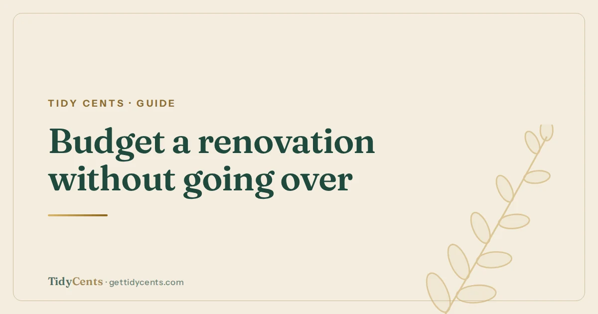 Tidy Cents · Guide — How to budget a home renovation without going over