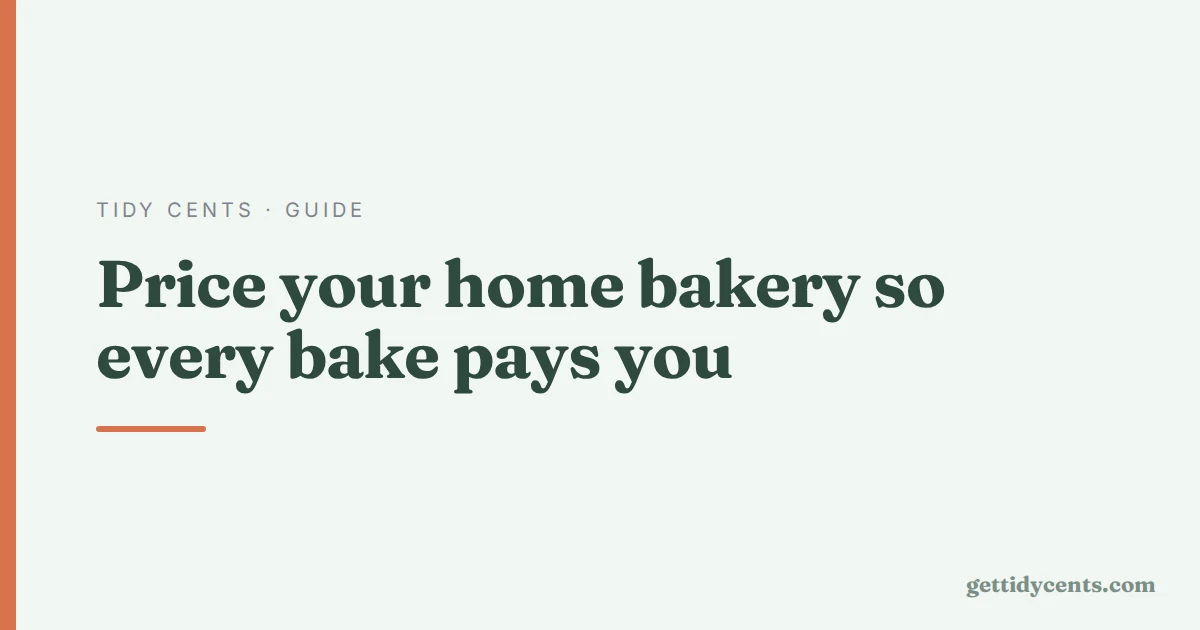 Tidy Cents · Guide — How to cost and price a home bakery's cookies and cakes