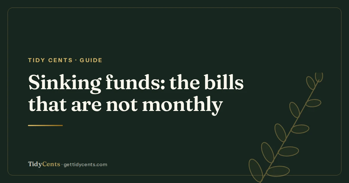 Tidy Cents · Guide — Sinking funds: the bills that are not monthly