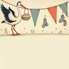 Greeting card for Baby shower, playful style — free printable, fill in your own words