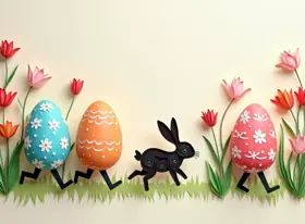 Greeting card for Easter, playful style — free printable, fill in your own words