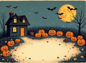 Greeting card for Halloween, playful style — free printable, fill in your own words