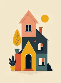 Greeting card for Housewarming, modern style — free printable, fill in your own words