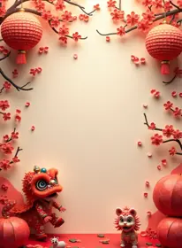 Greeting card for Lunar New Year, playful style — free printable, fill in your own words