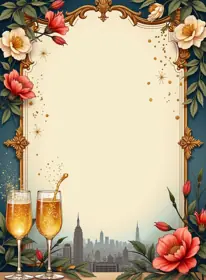 Greeting card for New Year, elegant style — free printable, fill in your own words