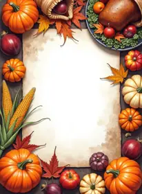 Greeting card for Thanksgiving, warm style — free printable, fill in your own words