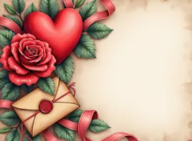 Greeting card for Valentine's Day, romantic style — free printable, fill in your own words