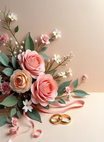 Greeting card for Wedding, romantic style — free printable, fill in your own words