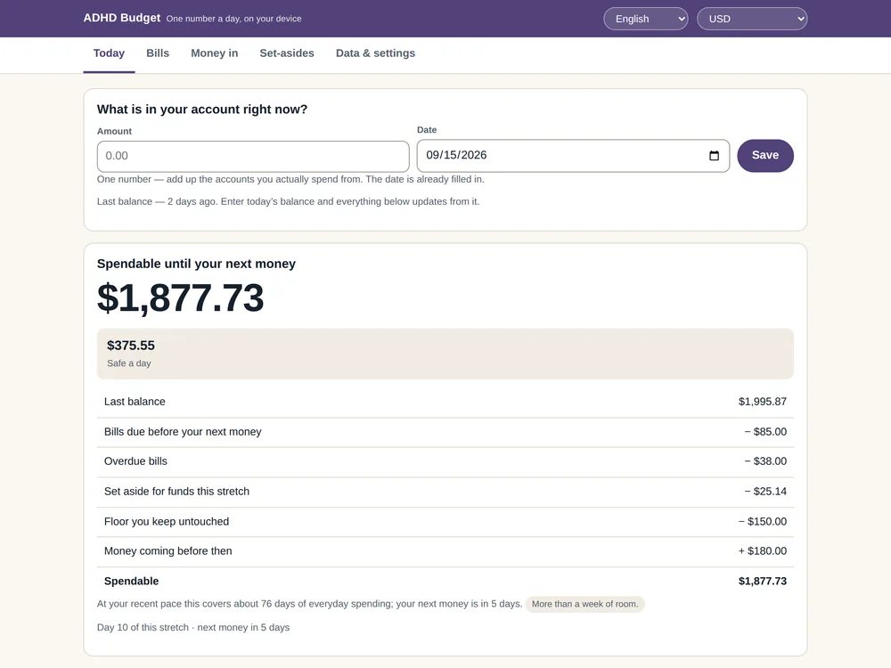 ADHD Budget App — Page 3