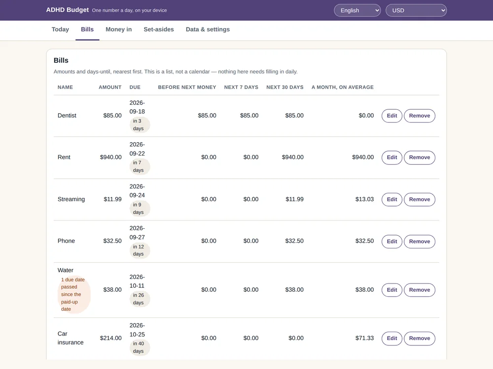 ADHD Budget App — Page 4