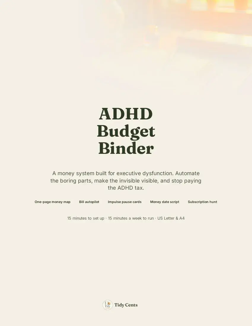 ADHD Budget Binder — Page 1