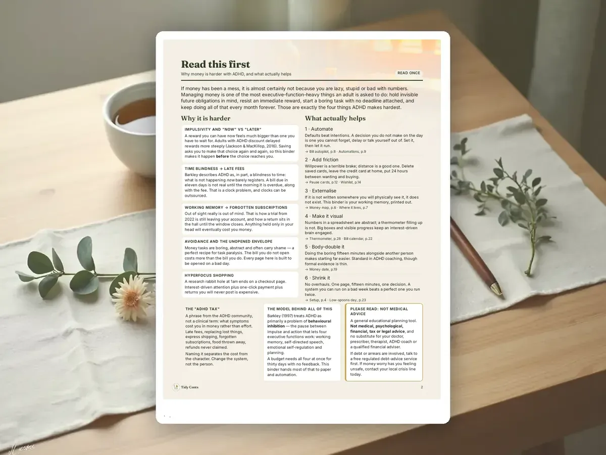 ADHD Budget Binder — Page 2