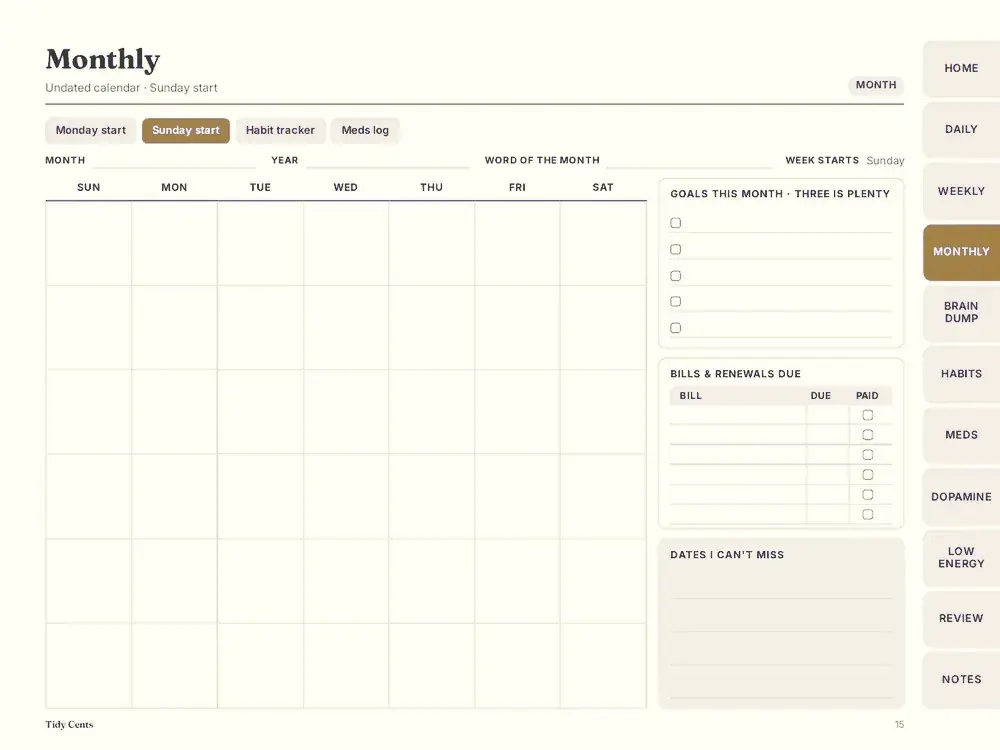 ADHD Daily Planner (Digital + Printable) — Page 15