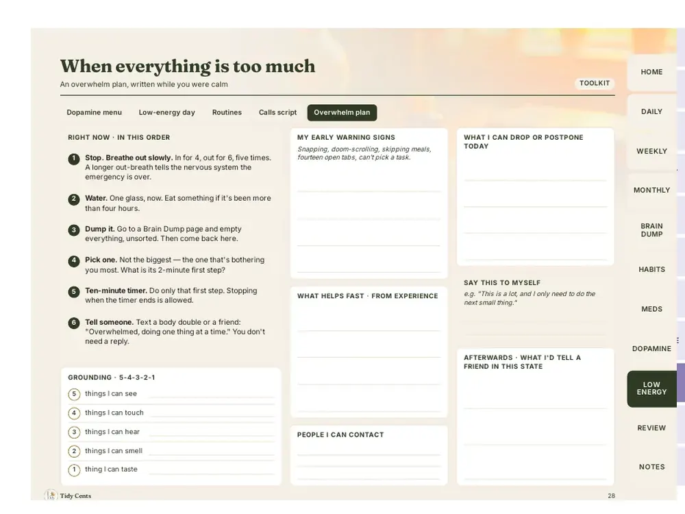 ADHD Daily Planner (Digital + Printable) — Page 28