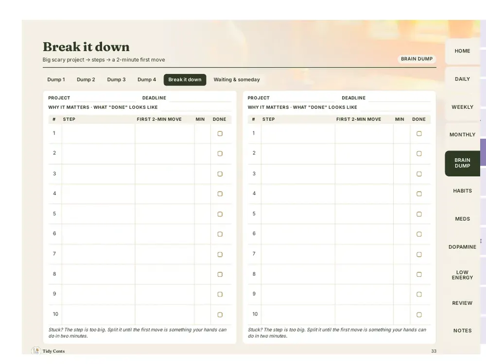 ADHD Daily Planner (Digital + Printable) — Page 33