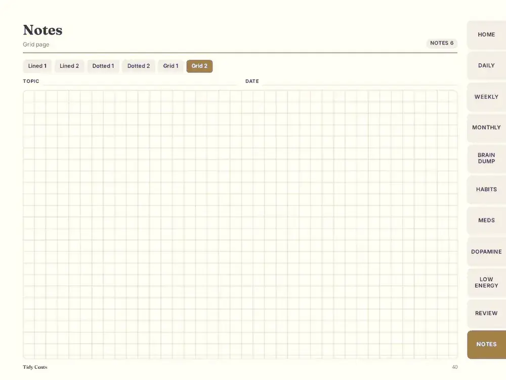 ADHD Daily Planner (Digital + Printable) — Page 40