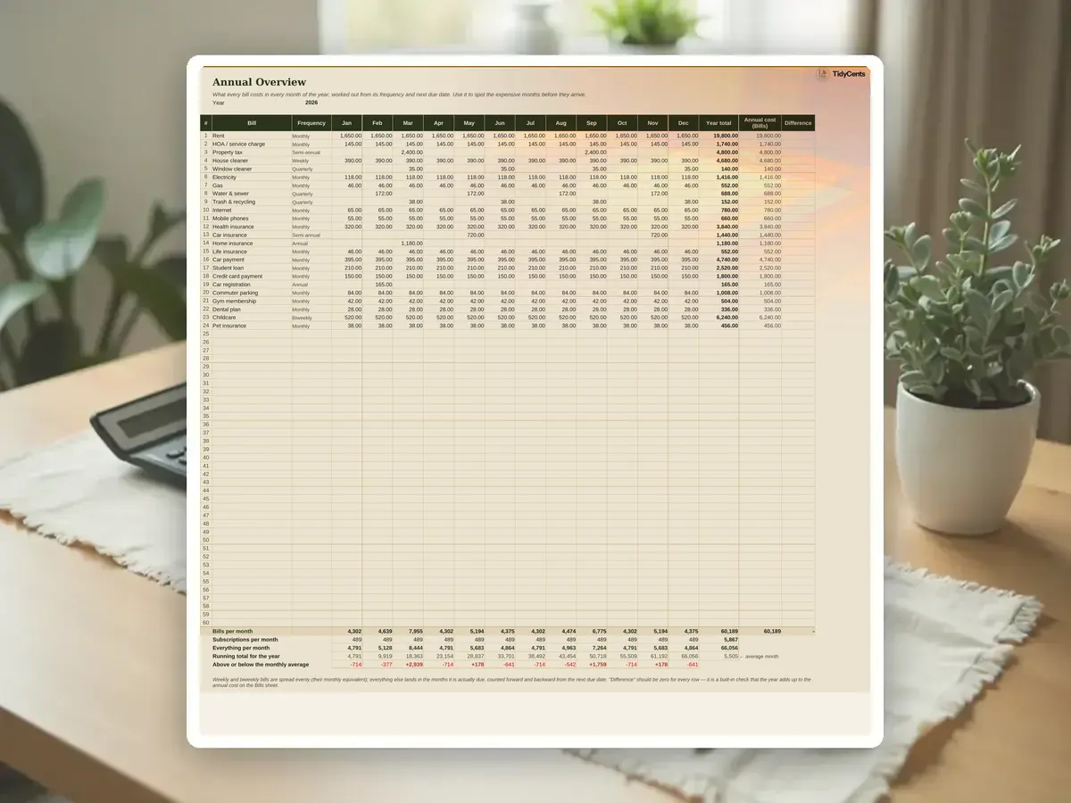 Bill Calendar & Subscription Tracker — Page 8