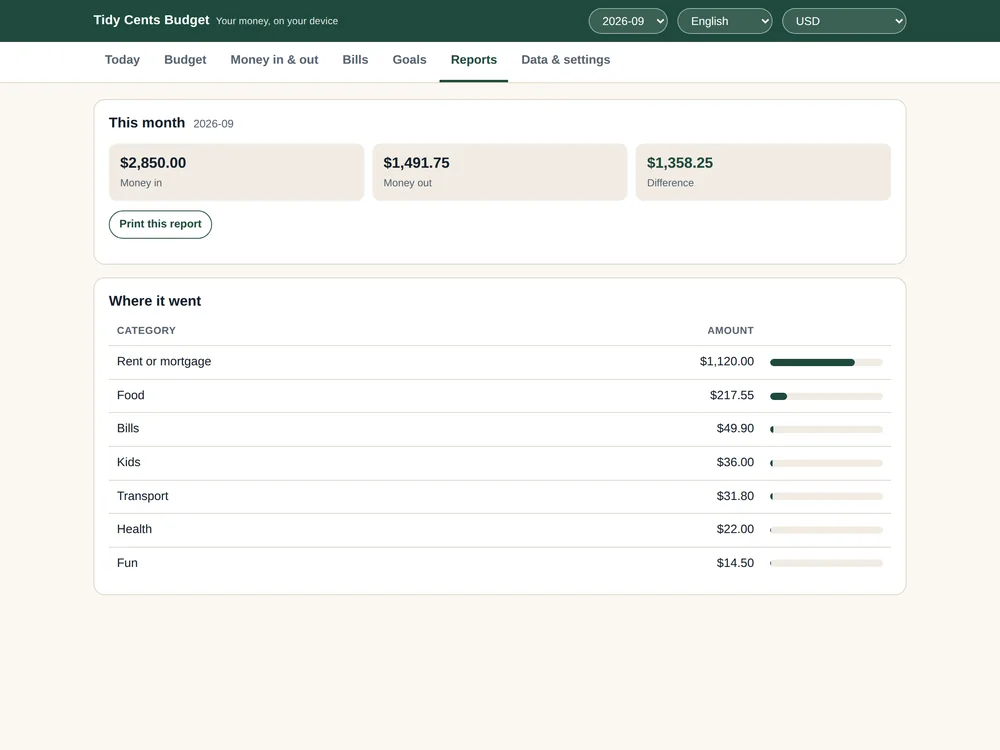 Tidy Cents Budget App — Page 8