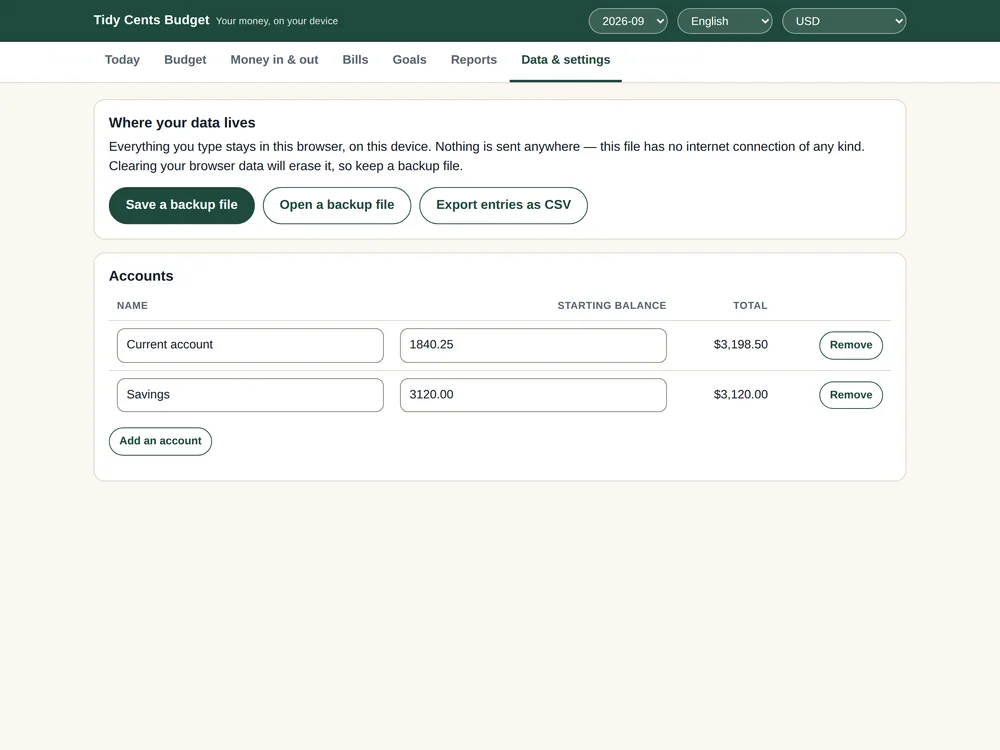 Tidy Cents Budget App — Page 9