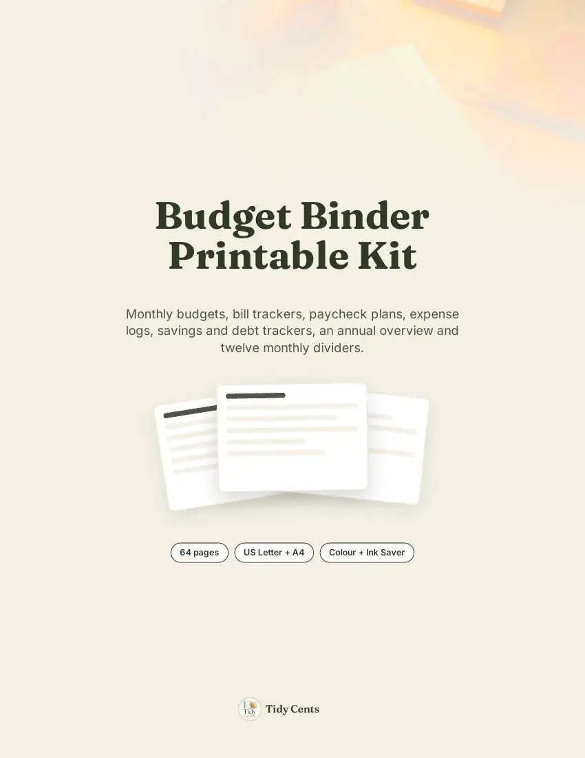 Budget Binder Printable Kit — Page 1