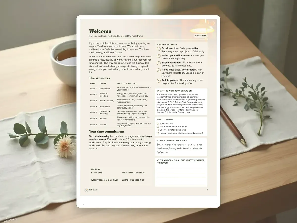 Burnout Recovery Workbook — Page 2