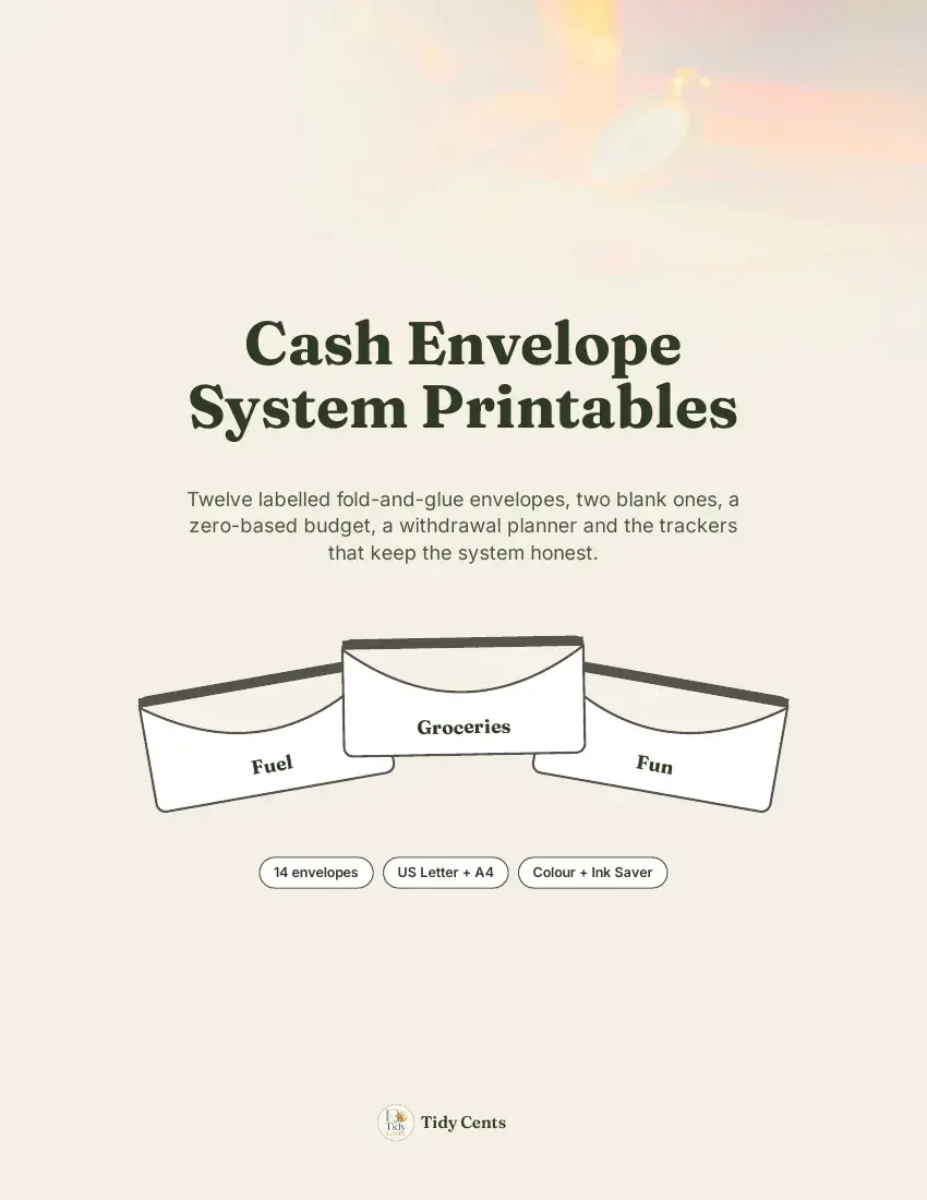 Cash Envelope System Printables — Page 1