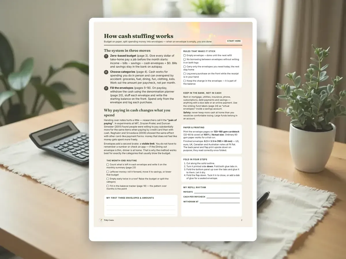 Cash Envelope System Printables — Page 2
