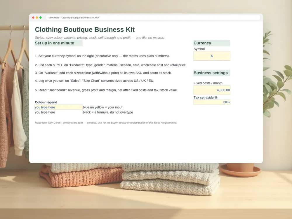 Clothing Boutique Business Kit — Page 1