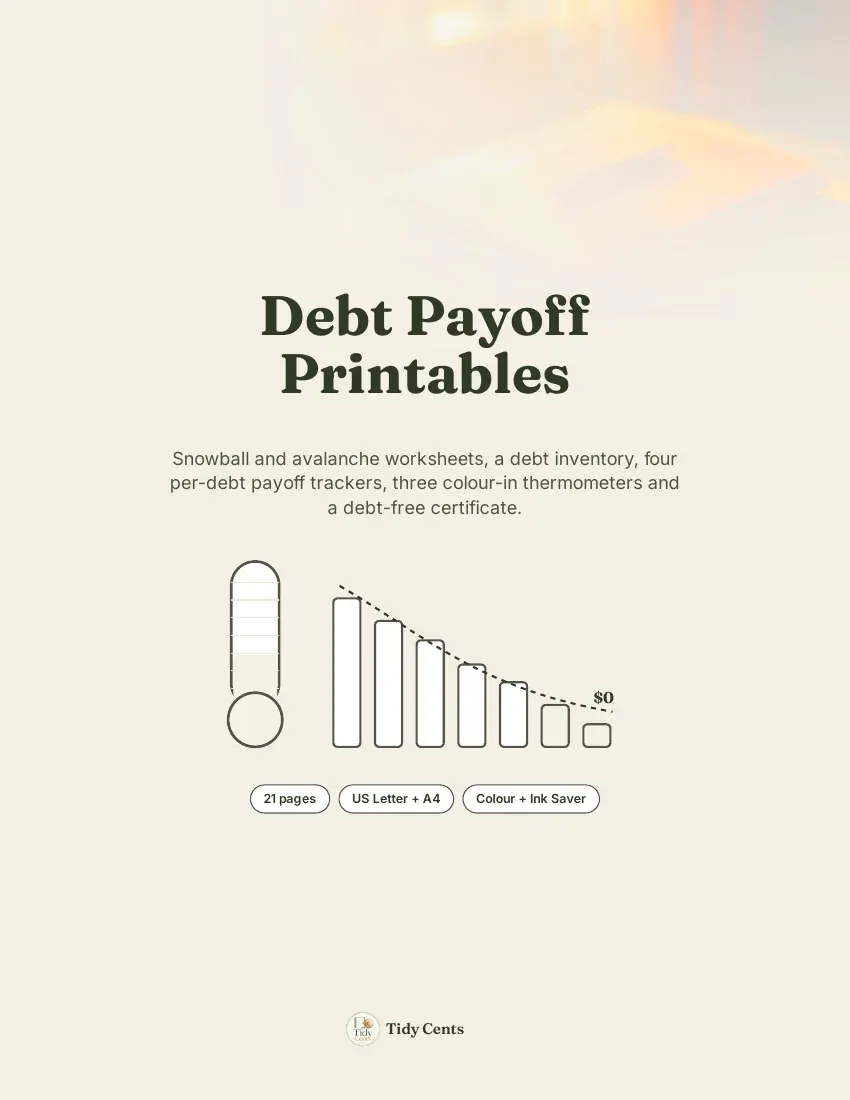 Debt Payoff Printables — Page 1