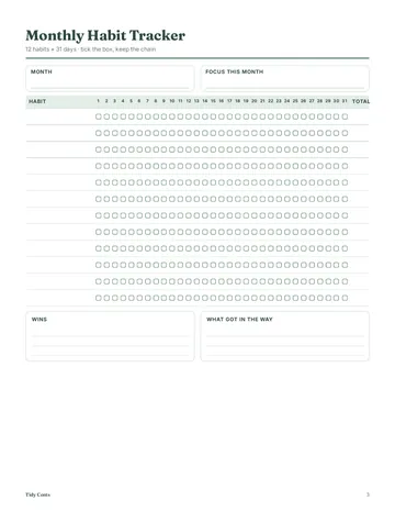 Monthly & weekly habit tracker