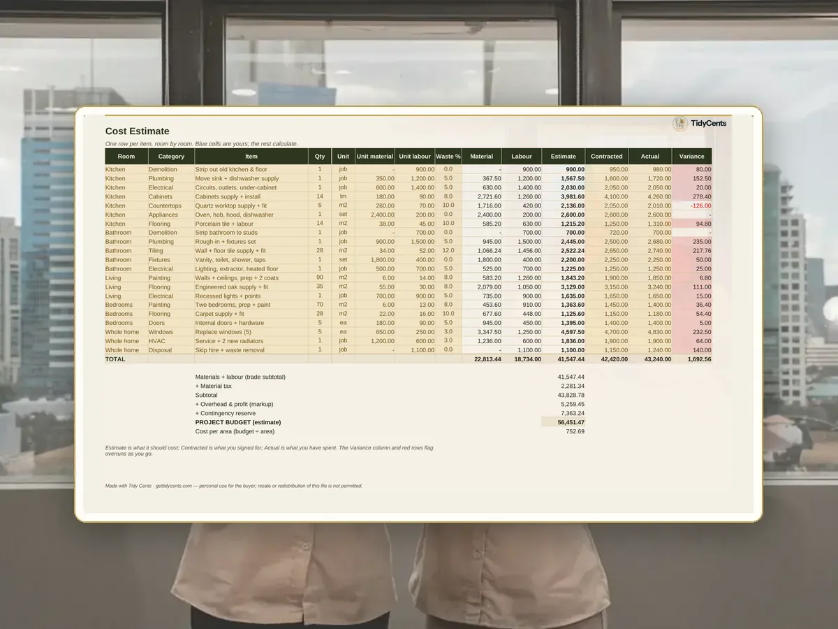 Home Renovation Cost Estimator & Project Tracker — Page 3