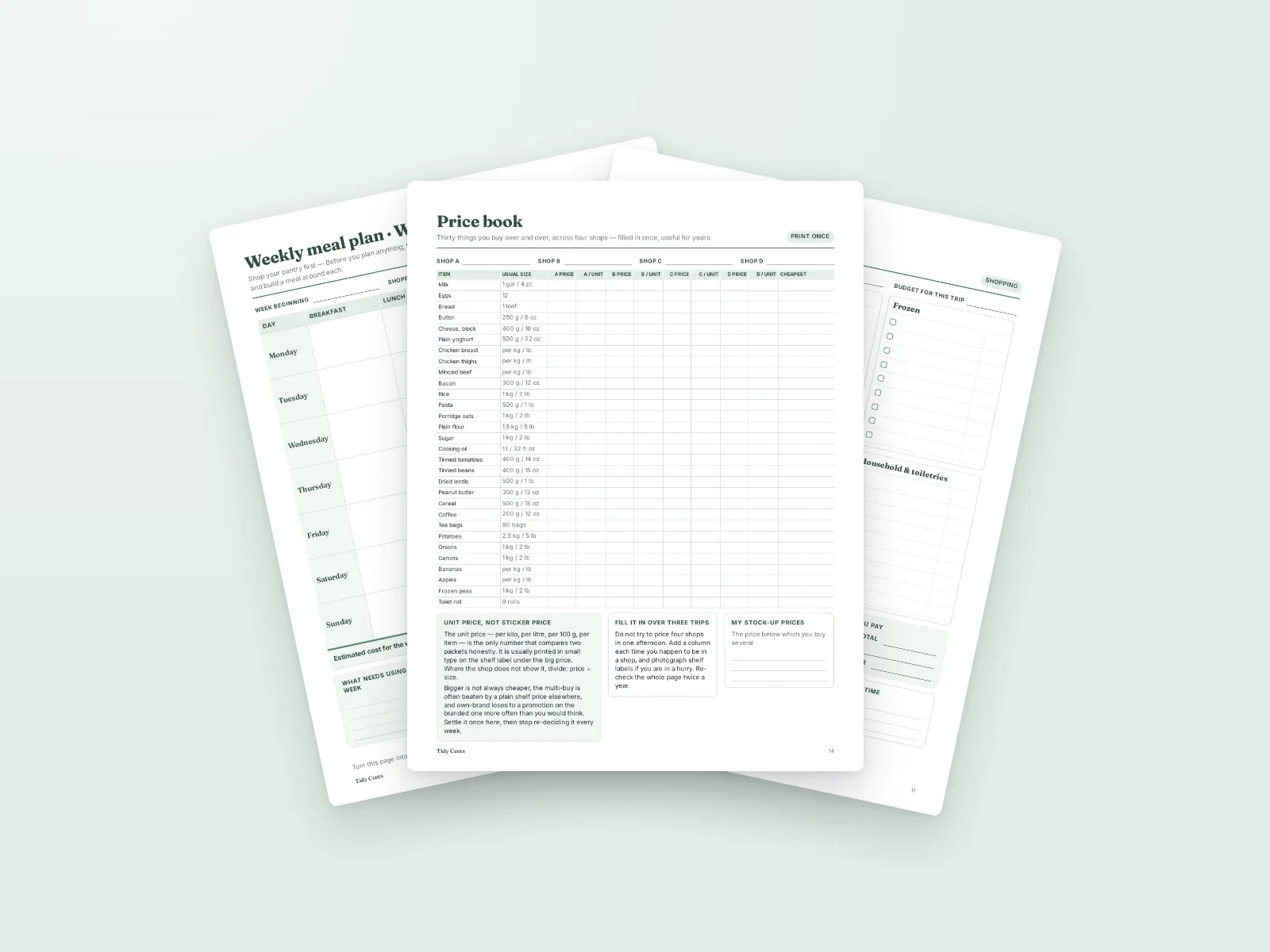 Meal Planning & Grocery Budget Kit preview