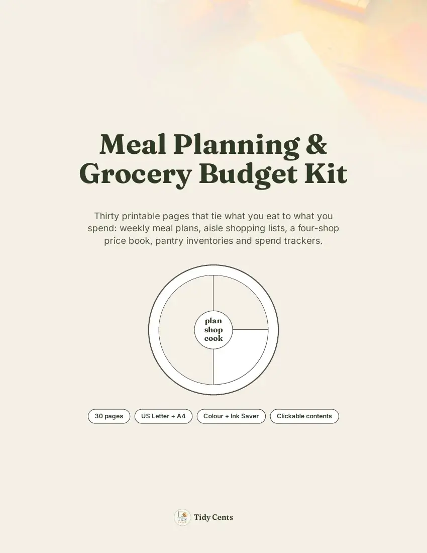 Meal Planning & Grocery Budget Kit — Page 1