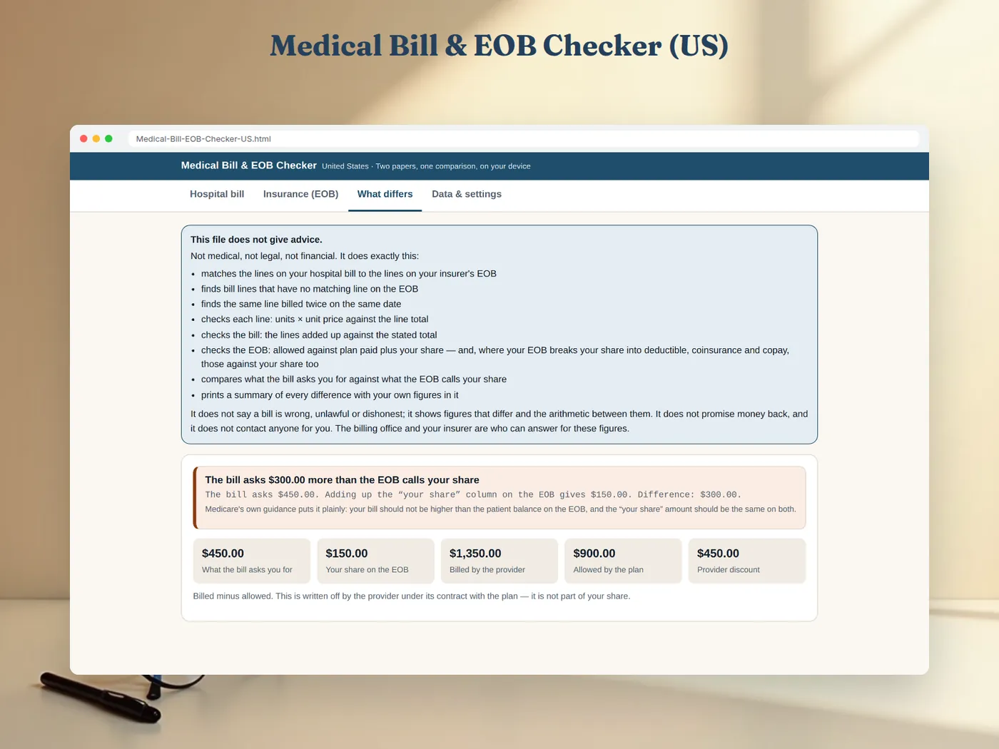 Medical Bill & EOB Checker (US) preview