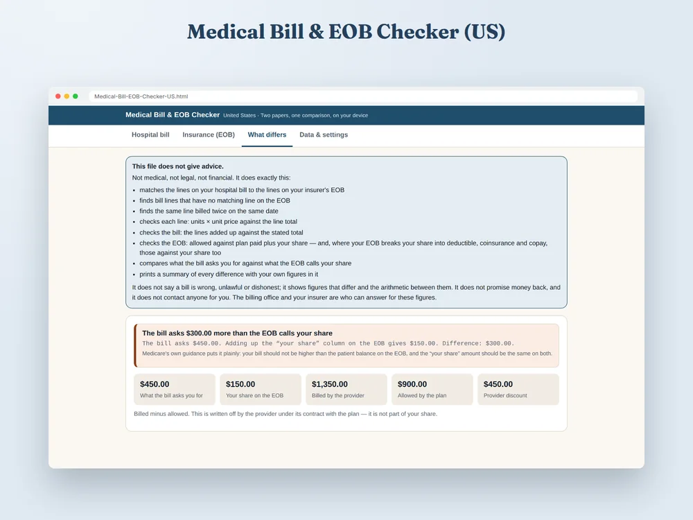 Medical Bill & EOB Checker (US) — Page 1