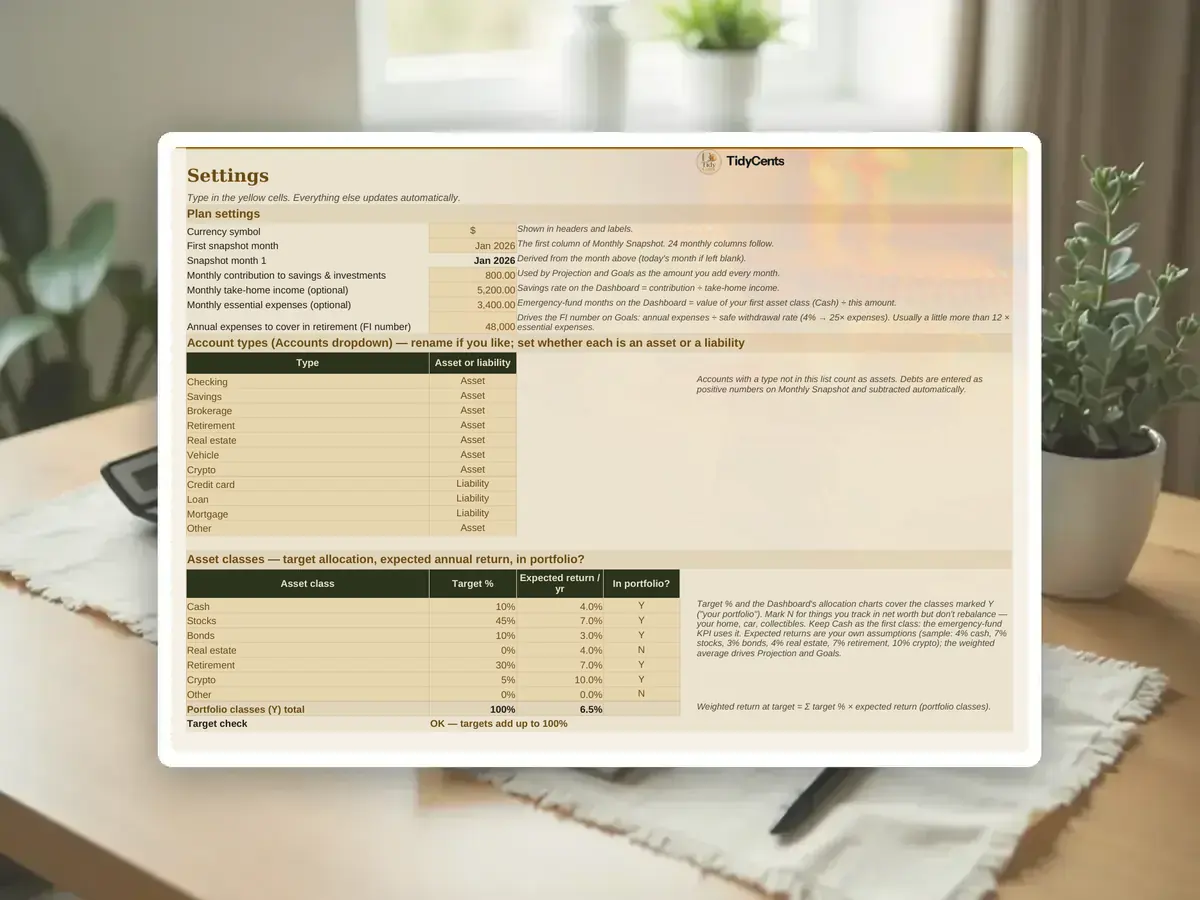 Net Worth & Investment Tracker — Page 2