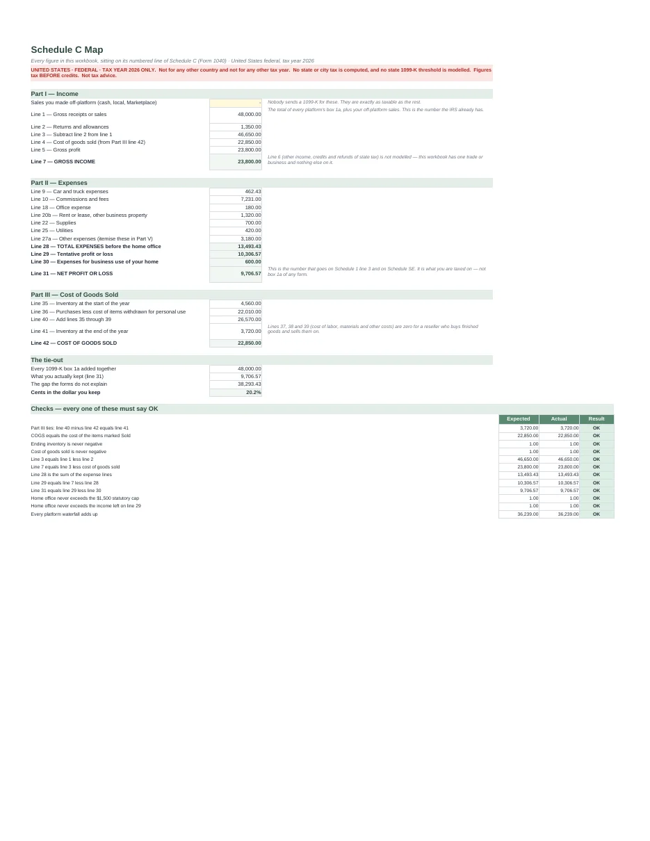 Online Seller Profit, COGS & 1099-K Reconciliation — US · Tax Year 2026 — Page 8
