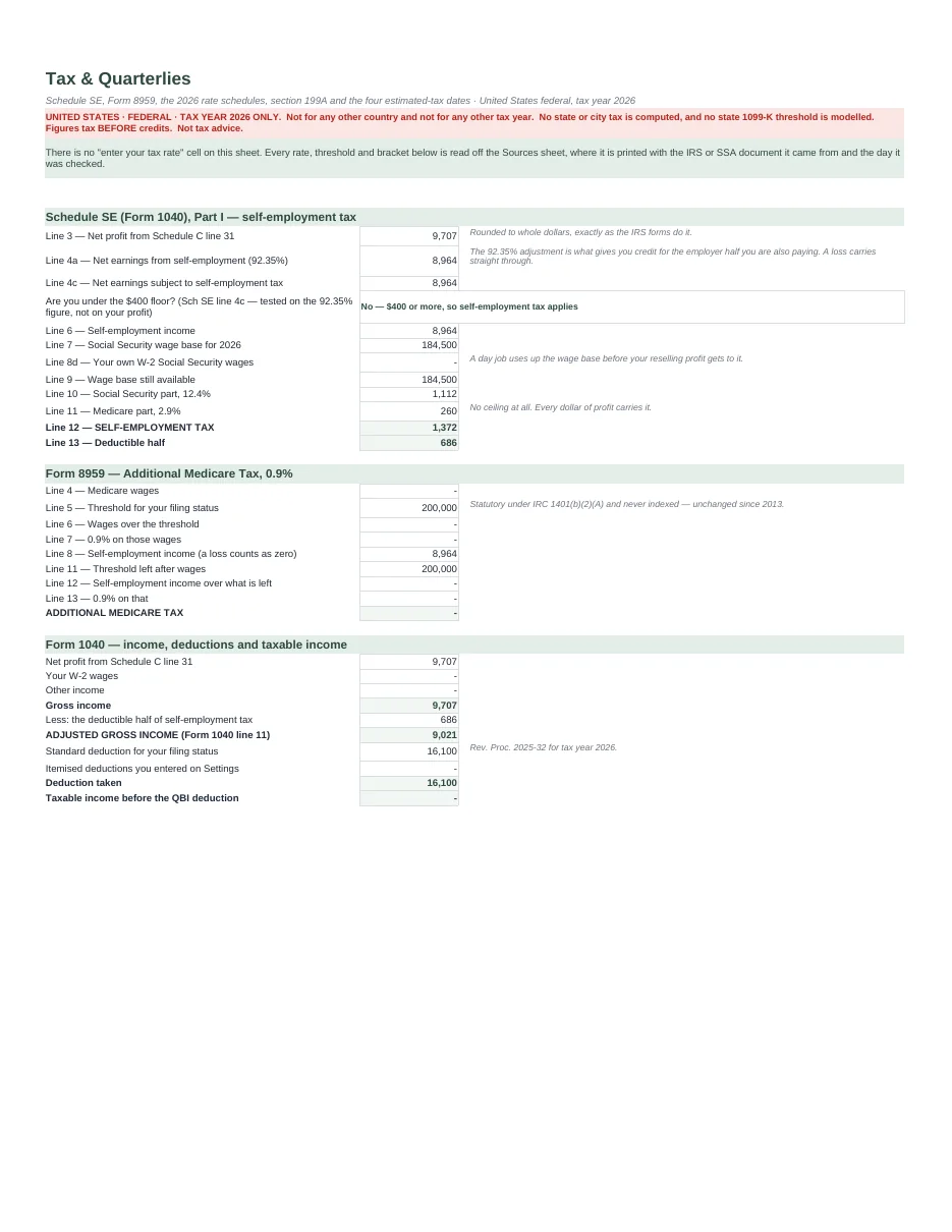 Online Seller Profit, COGS & 1099-K Reconciliation — US · Tax Year 2026 — Page 9