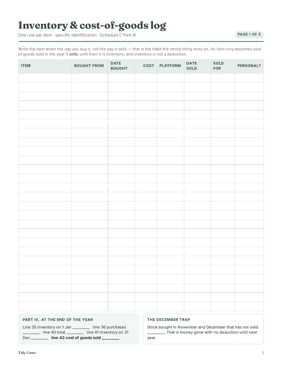 Online Seller Profit, COGS & 1099-K Reconciliation — US · Tax Year 2026 — Page 14