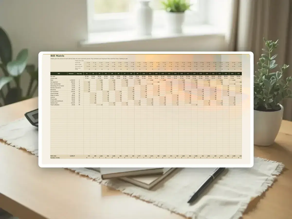 Paycheck Budget Planner Spreadsheet — Page 11