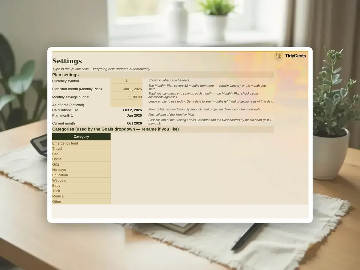 Savings Goals & Sinking Funds Tracker — Page 2