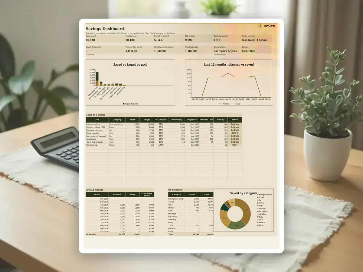 Savings Goals & Sinking Funds Tracker — Page 3