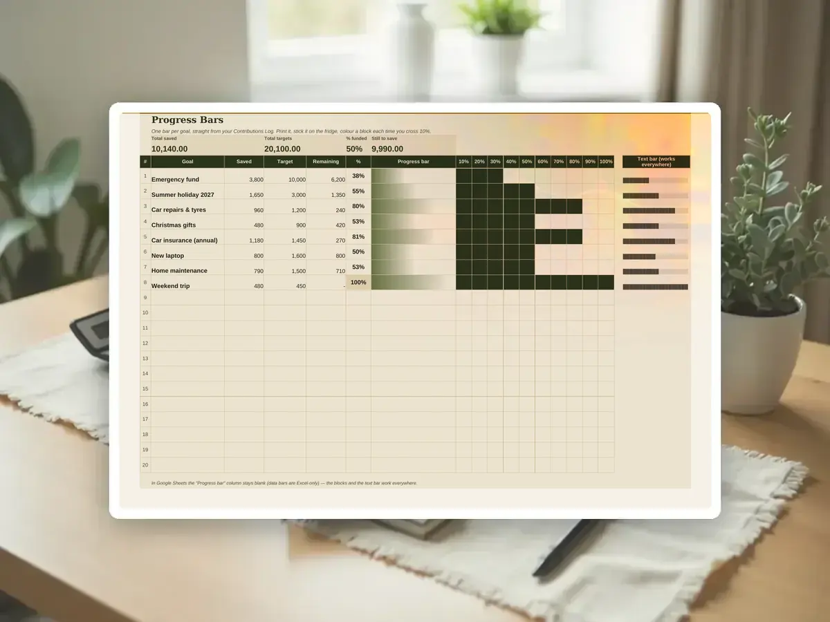 Savings Goals & Sinking Funds Tracker — Page 7