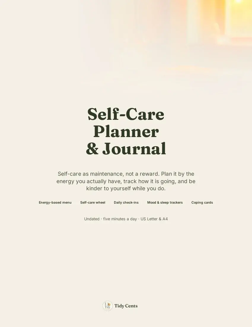 Self-Care Planner & Journal — Page 1